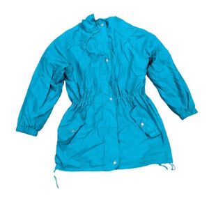 Woolrich‎ Vintage Women's Zip Up Windbreaker Teal Blue Packable Waist Elastic M